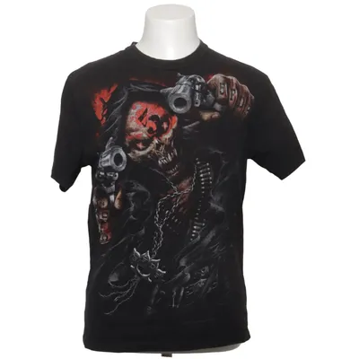 T-shirt (Black, Multicolored) from Spiral Cotton