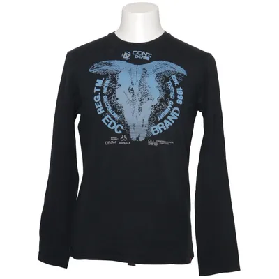 Langærmet t-shirt (Sort, Blå) fra EDC Brand