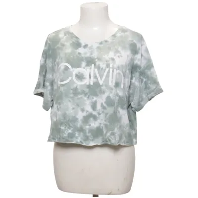 T-shirt (Green, White) from Calvin Klein Performance Cotton, Elastane, Modal