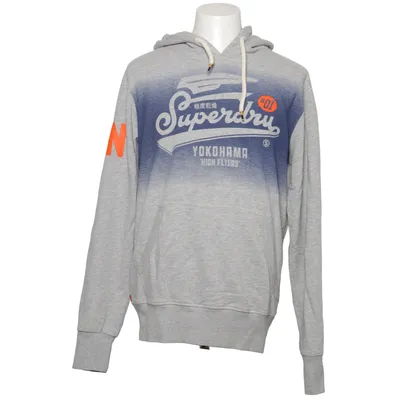 Hoodie (Gray, Blue) from Superdry Cotton, Polyester