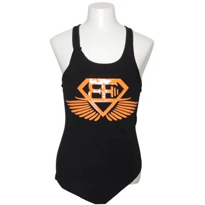 Maillot de basketball (Noir, Orange) de Body Engineers Coton, Élasthane