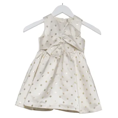 Dress (White, Gold) from Mothercare Cotton, Metallic fiber, Polyester