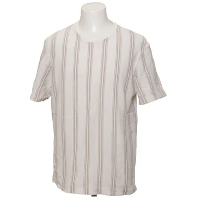 T-shirt (White, Beige) from Zara Cotton, Polyester