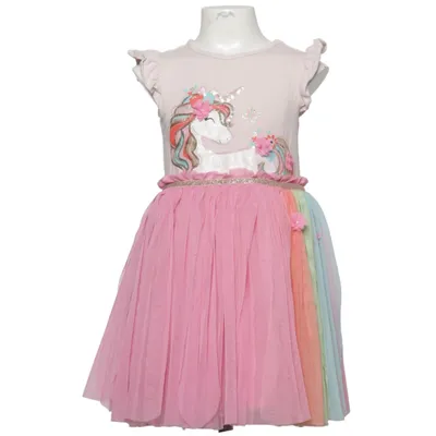 Dress (Pink, Multicolored) from Shrinking Violet Cotton, Elastane, Polyester