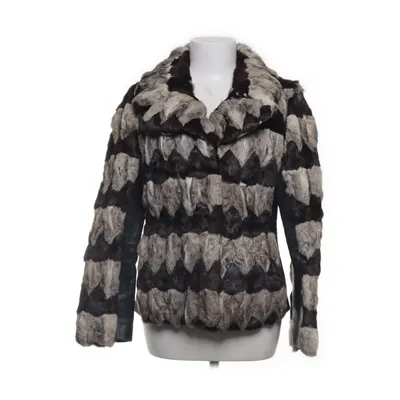 Pälsjacka (Brun, Grå, Svart) Päls