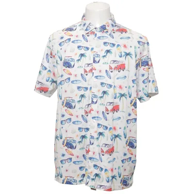 Kortärmad skjorta (Vit, Flerfärgad) från Ragman Bomull, Polyester