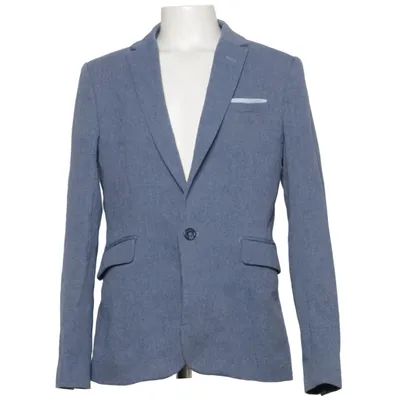 Blazer (Bleu) de H&M Coton, Lin, Polyester