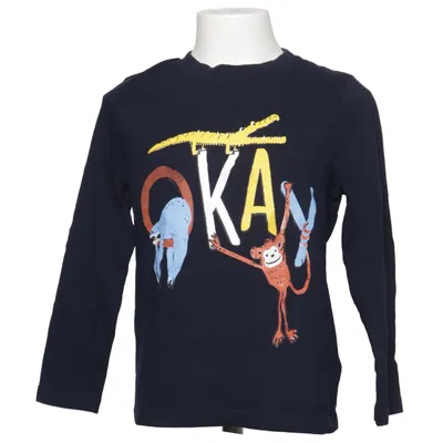 Långärmad t-shirt (Blå, Flerfärgad) från F&F Bomull, Elastan