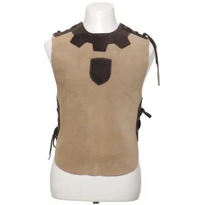Lædervest (Beige, Sort) fra Fantashion Læder