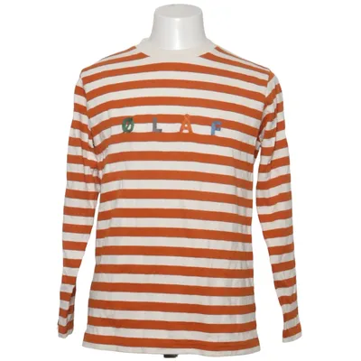 Langærmet t-shirt (Hvid, Orange) fra ØLÅF Bomuld