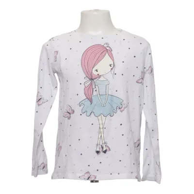 Långärmad t-shirt (Vit, Flerfärgad) från Dopo Dopo Girls Bomull