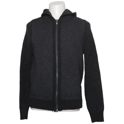 Hoodie (Gray) from Emilio Adani Acrylic, Cotton, Leather, Polyamide, Wool