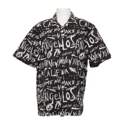 Short sleeve shirt (Black, White) from H&M Cotton