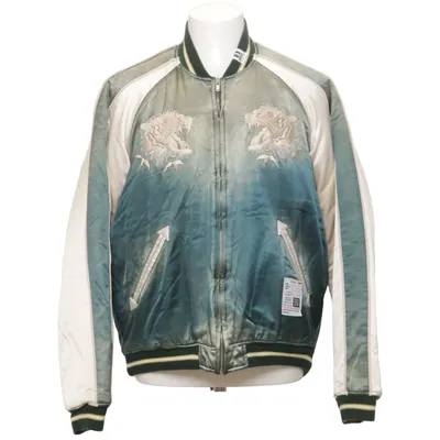 Bomberjakke (Grøn, Hvid, Flerfarvet) fra MMY Maison Mihara Yasuhiro Bomuld, Polyester, Viscose, Uld