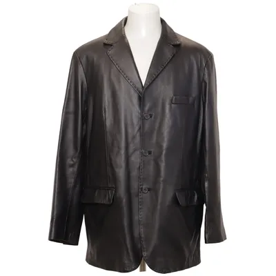 Leather blazer (Black) from Grizzly Leather, Polyester, Viscose