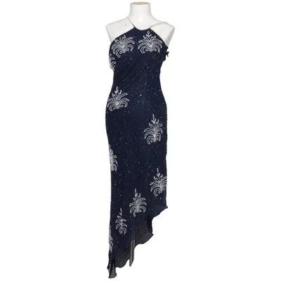 Aftonklänning (Blå, Vit, Silverfärgad)