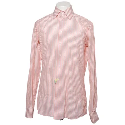Shirt (Wit, Oranje) van Kuhn Maßkonfektion Katoen
