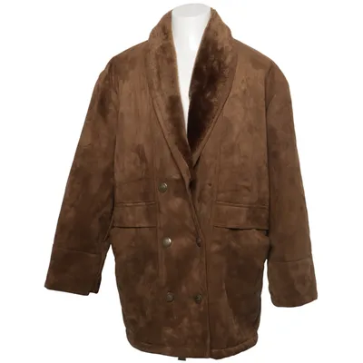 Veste en peau de mouton retournée (Marron) de Reportage R.G.A. Coton, Polyamide, Polyuréthane