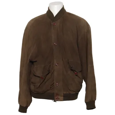 Läderjacka (Brun) Skinn, Polyester