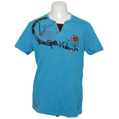 Henley shirt (Blue, Multicolored) from Behype.