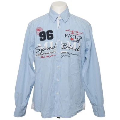 Shirt (Blue, White) from Kitaro Cotton