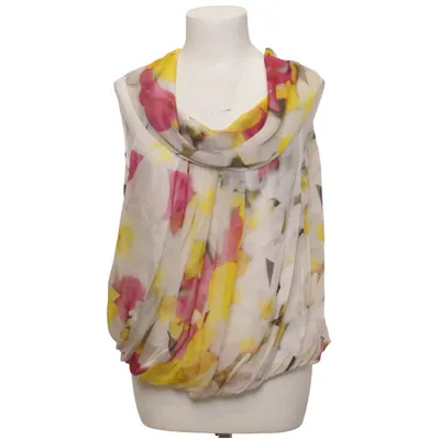 Top (White, Multicolored) from MaxMara Studio Acetate, Polyamide, Silk