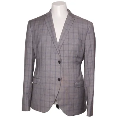 Blazer (Gray, Blue) from Isaac Dewhirst Polyester, Viscose