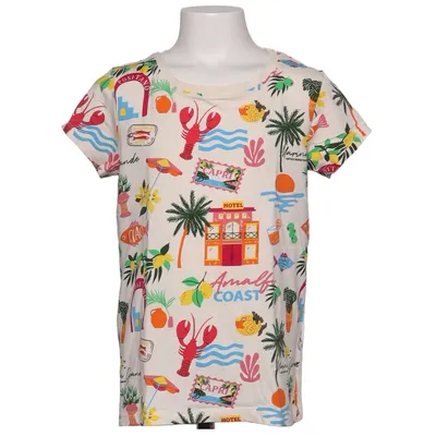 T-shirt (Hvid, Flerfarvet) fra Jonas Nielsen Elastan, Økologisk bomuld