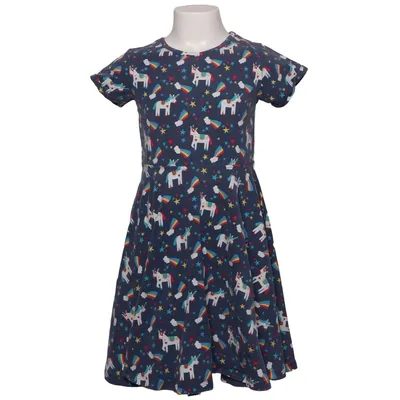Klänning (Blå, Flerfärgad) från Frugi Elastan, Ekologisk bomull