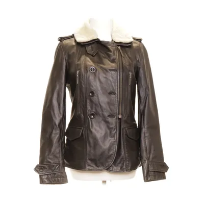 Leren jack (Zwart) van Closed Katoen, Leer, Polyester