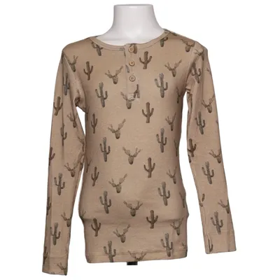 Henley shirt (Beige) from Lil' Atelier Elastane, Modal, Organic cotton
