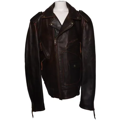 Bikerjakke (Brun) fra Harley Davidson Læder, Polyester