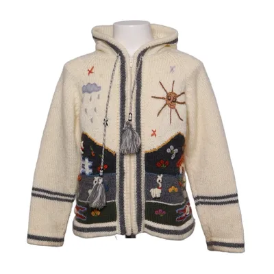 Hoodie (White, Multicolored) from Artesanias