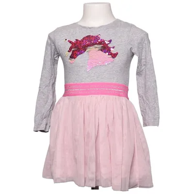 Dress (Gray, Pink, Multicolored) from Dopo Dopo Girls Cotton, Polyester