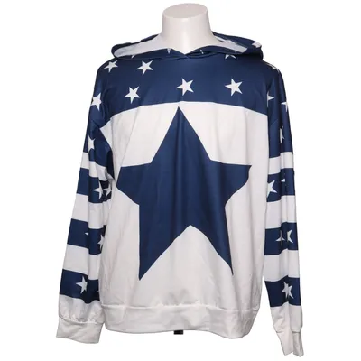 Hoodie (Blue, White, Multicolored) Polyester