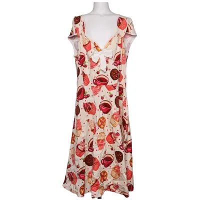 Dress (White, Multicolored) from Lady Vintage Cotton, Elastane