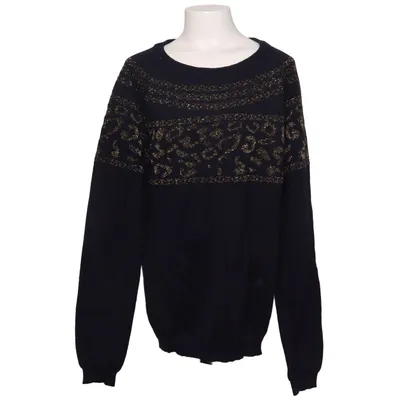 Pull-over (Bleu, Or) de Un Jour Ailleurs Acrylique, Fibre métallique, Polyester, Laine