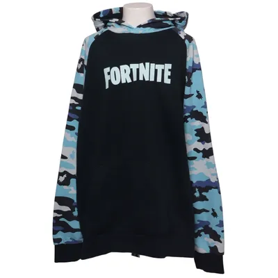 Hættetrøje (Blå, Sort, Hvid) fra Fortnite Bomuld, Polyester