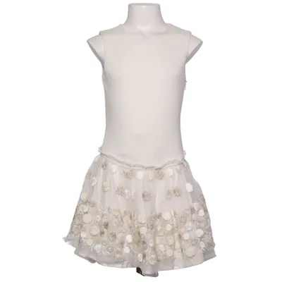 Flower girl dress (White, Gold) from Gymp Cotton, Elastane, Polyamide, Polyurethane
