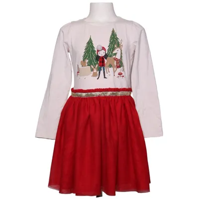 Dress (White, Red, Multicolored) from Shrinking Violet Cotton, Elastane, Polyester