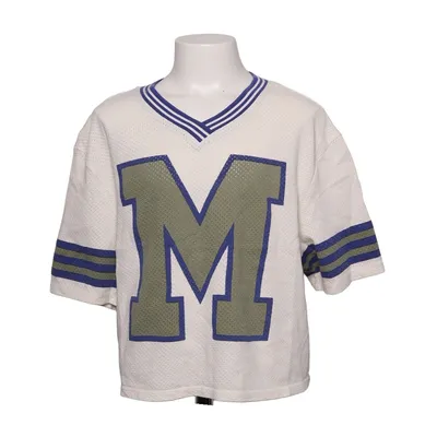Maillot de football (Blanc, Bleu) de Milo Coton, Élasthane, Polyester