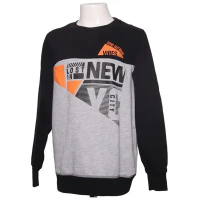 Collegetröja (Svart, Grå, Orange) från Happy Clothing Bomull, Polyester