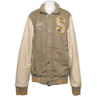 Collegejakke (Grøn, Beige) fra Scotch Shrunk Bomuld, Læder, Polyamid, Polyester