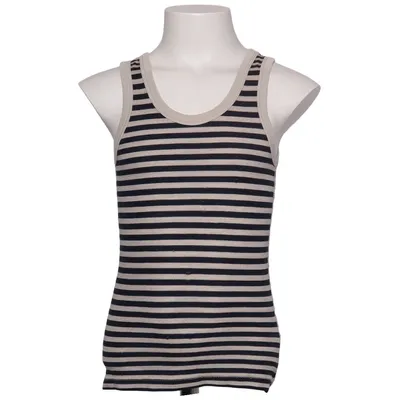 Tank Top (Blue, White) from Joha Merino wool, Organic cotton, Polyamide