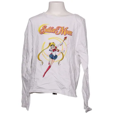 Langærmet t-shirt (Hvid, Flerfarvet) fra Sailor Moon Bomuld