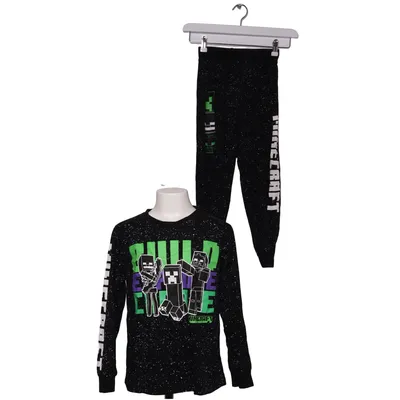 Pyjamasz (Sort, Flerfarvet) fra Minecraft Bomuld