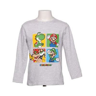 Langærmet t-shirt (Grå, Flerfarvet) fra Super Mario