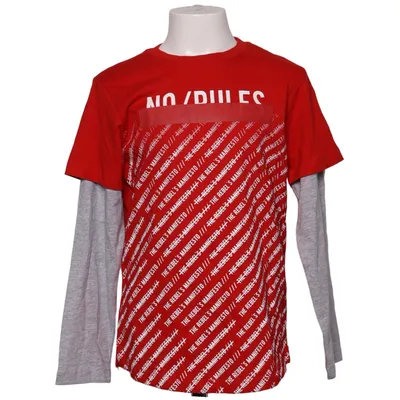 Långärmad t-shirt (Röd, Grå) från OVS Bomull, Viskos