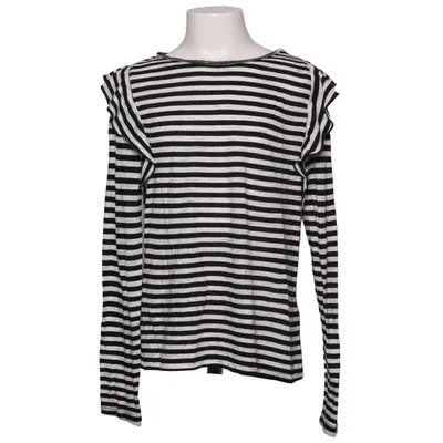 Long sleeve T-shirt (Black, White) from H&M Polyester, Viscose
