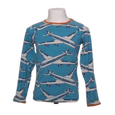 Långärmad t-shirt (Blå, Vit, Flerfärgad) från Småfolk Bomull, Elastan, Modal